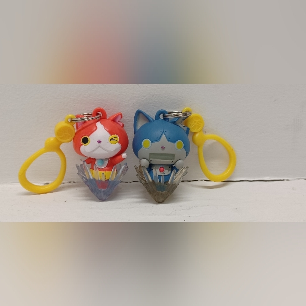 Yo-Kai Watch Jibanyan & Robonyan Character 3D Keychain Backpack Hangers